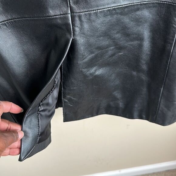 Alfani Black Men’s Leather Jacket 40R - Picture 6 of 8